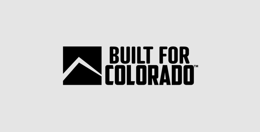 Built for Colorado banner in gray and black