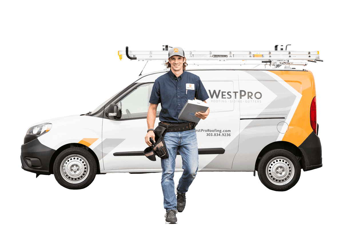 Westpro inspector in front of a van